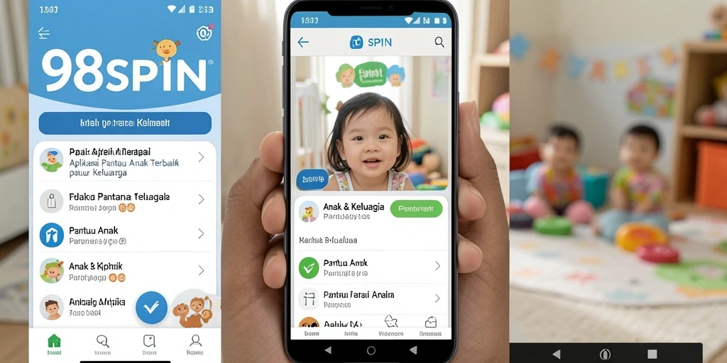 Screenshot 98SPIN menampilkan antarmuka aplikasi Pantau Anak yang user-friendly.