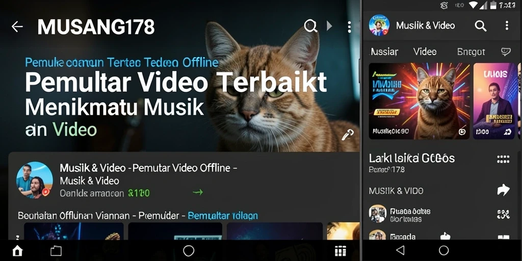 Tampilan antarmuka MUSANG178 yang sederhana dan intuitif untuk Pemutar Video Offline.