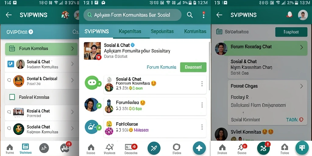 Antarmuka menarik SVIPWINS untuk forum komunitas.