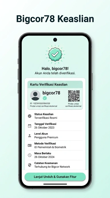 Tampilan kanal resmi bigcor78